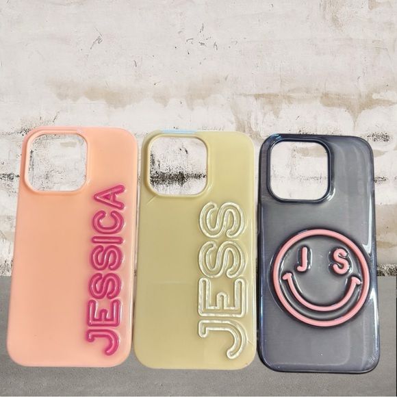 Other - iPhone 14 Pro Case Set - Pink, Yellow, and Gray